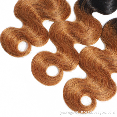 Natural Body Wave Human Hair Cuticle Aligned Virgin Ombre 1b-33 27 30 613 Blonde Raw Indian Virgin Human Hair Weave Bundles
